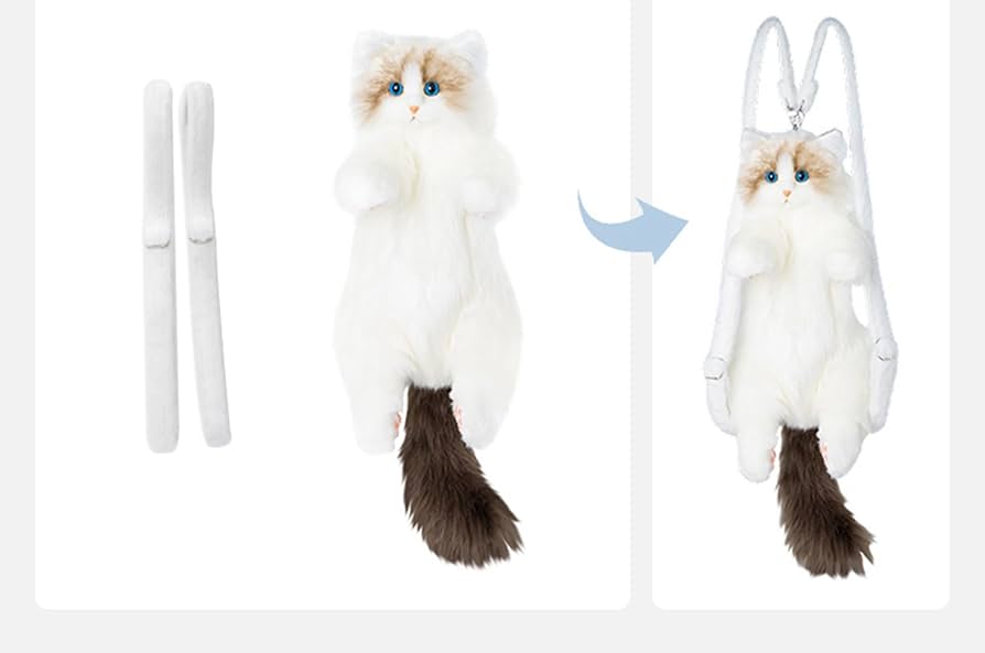 Amazon.co.jp: ハンドメイド リアルな猫型リュック ぬいぐるみ